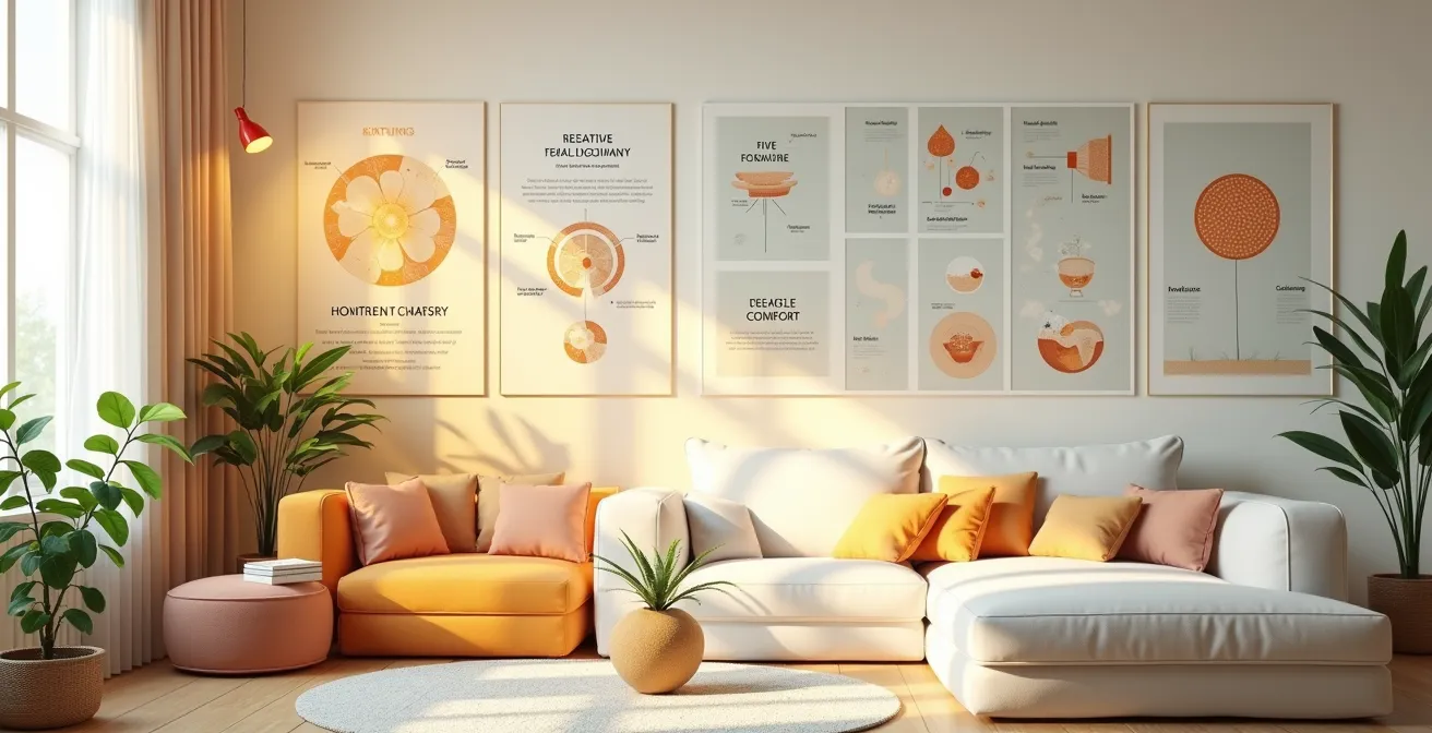 Grille d'audit sensoriel d'une pièce avec évaluation visuelle, auditive, olfactive, haptique et thermique